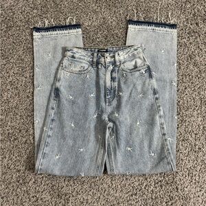 NWOT PacSun x PLAYBOY High Waisted Washed Blue Straight Leg Jeans